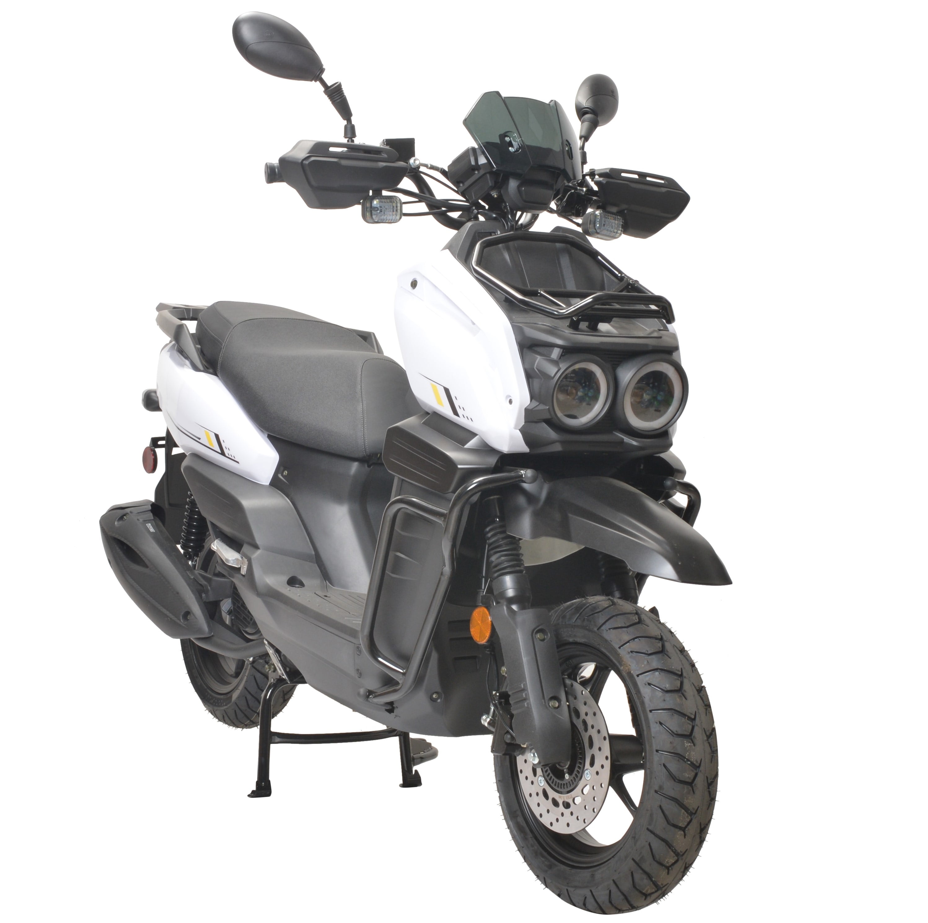 HHH Tank 150 Moped Gas Scooter 150cc Motorcycle Automatic Adult Bike with 12" Aluminum Wheels-White