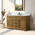 thumbnail image 3 of Design Element Milano 54" Single Sink Oak Bath Vanity with White Quartz Top, 3 of 16