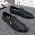 thumbnail image 2 of Business Daily Leather Moccasin Shoes Quick Side Zipper Lightweight Comfort Walking Sneakers, 2 of 6