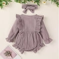 thumbnail image 6 of Herrnalise Autumn Toddler Kids Baby Girls Cute Clothes Jumpsuit Long Sleeve Bodysuit Romper With Headband,clearance under $10, 6 of 9