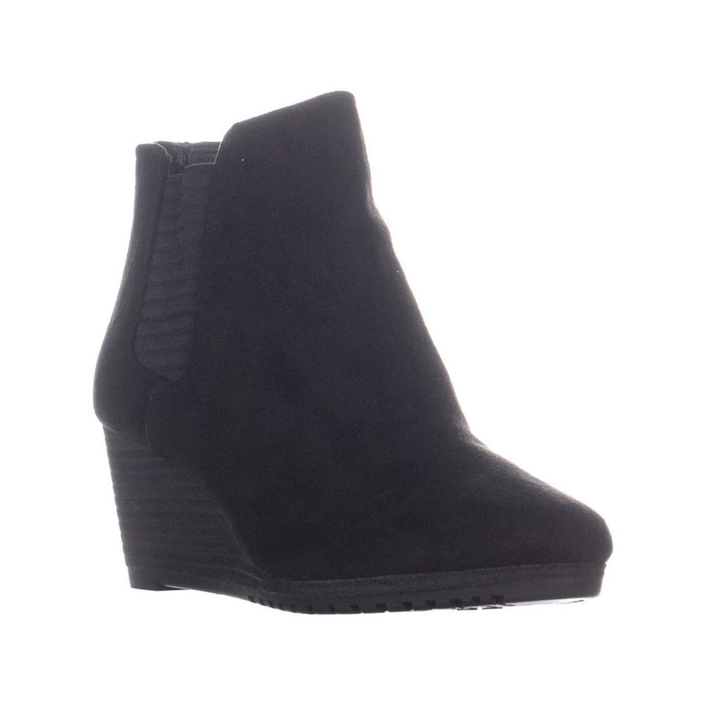 Dr. Scholl's Womens Dr. Scholls Critic Wedge Ankle Boots, Black