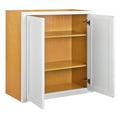 thumbnail image 2 of 30" Wide 24" Tall 14" Deep Wall (Bridge) Cabinet Snow White Inset Shaker - Double Door, 2 of 2