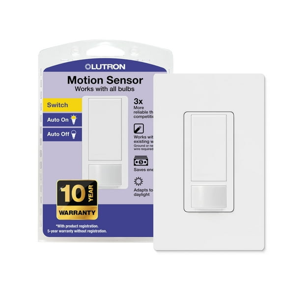 Interruptor de luz con sensor de movimiento Lutron Maestro MS-OPS2HW-WH blanco