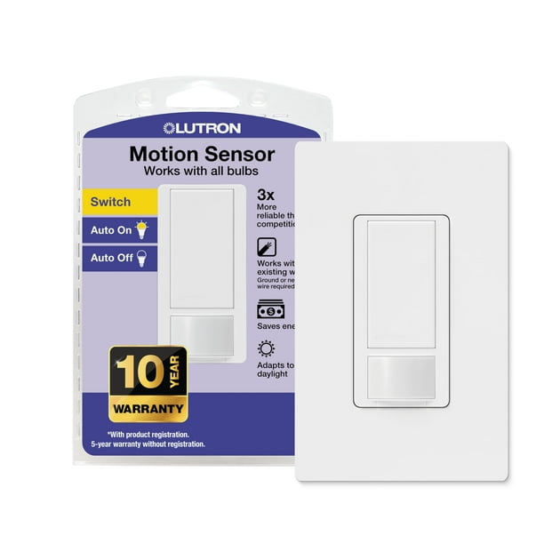 Interruptor de luz con sensor de movimiento Lutron Maestro MS-OPS2HW-WH blanco