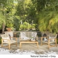 thumbnail image 2 of Noble House Hampton 4 Piece Outdoor Wicker Conversation Set in Gray, 2 of 44