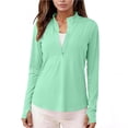 thumbnail image 6 of ZUKMRJPC Women's Workout Tops Long Sleeve Quick Dry Sun Protection Athletic Shirts Slim Fitted Lightweight Breathable Half Zipper Sun Shirts, 6 of 8