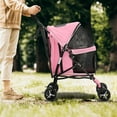 thumbnail image 4 of NALYL Compact Pet Stroller for Small-Medium Dogs/Cats, 4-Wheel Lightweight Umbrella Shaped Portable Puppy Travel Jogger with Breathable Mesh, Cup Holder & Rear Storage, 4 of 11