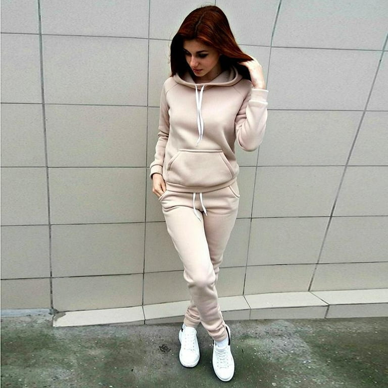 Women's Fashion Casual Outfits Clothes Set Tops Pants Blackless Solid Color  Sport Wear Zipper Women Trendy Stylish Clothing Suits Female Leisure