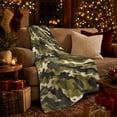 thumbnail image 3 of Layered Woodland Camouflage With Subtle Contour Lines, Soft Flannel Blanket with Textured Woodland Camouflage Print, Housewarming Gift and Home Decor for Bedroom and Living Room, 3 of 7