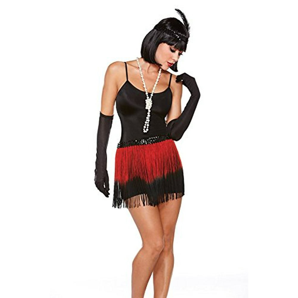 Halloween Costumes With A Red Skirt Halloween Wholesalers Red & Black Fringe Skirt Costume - Walmart.com