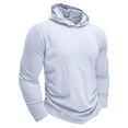 thumbnail image 4 of Men's Athletic Hooded Shirts Men's Long Sleeve Athletic Hoodies Workout Sport Sweatshirt Solid Color Fashion Gym Workout Active Pullover Shirts Lightweight Casual Running T Shirt Quick Dry Top, 4 of 6