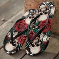 thumbnail image 2 of Chririnla Skull Rose Print Flip Flops for Women Casual Comfortable Yoga Mat Thong Sandal Anti Slip Ladies Lightweight Fashion Flats Slippers for Bathroom Beach, 2 of 7