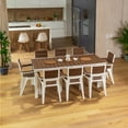 thumbnail image 2 of Inval Madeira 8-Seat Patio Dining Table and Armchair Set in White/Teak Brown, 2 of 8