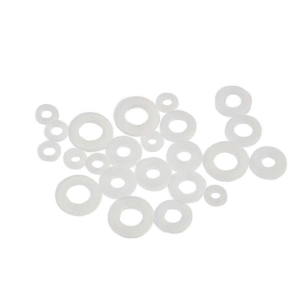 100 unids / set Blanco Lavadora de nylon de plástico M2 M2.5 M3 M4 M5 M6 M8 Nylon Espaciador plano espaciador plano Lavadora Anillo de junta