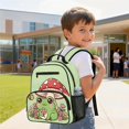 thumbnail image 4 of Jeiento Frog Kids Toddler Backpack for Preschool, Mushroom 13.5 Inch Lightweight School Bag for 2-5 Year Old, Bookbag with 2 Front & 2 Mesh Side Pockets, Green, 4 of 7