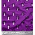 thumbnail image 1 of Soimoi Polyester Crepe Fabric Floral & Flying Swan Block Print Fabric by Yard 52 Inch Wide, 1 of 3