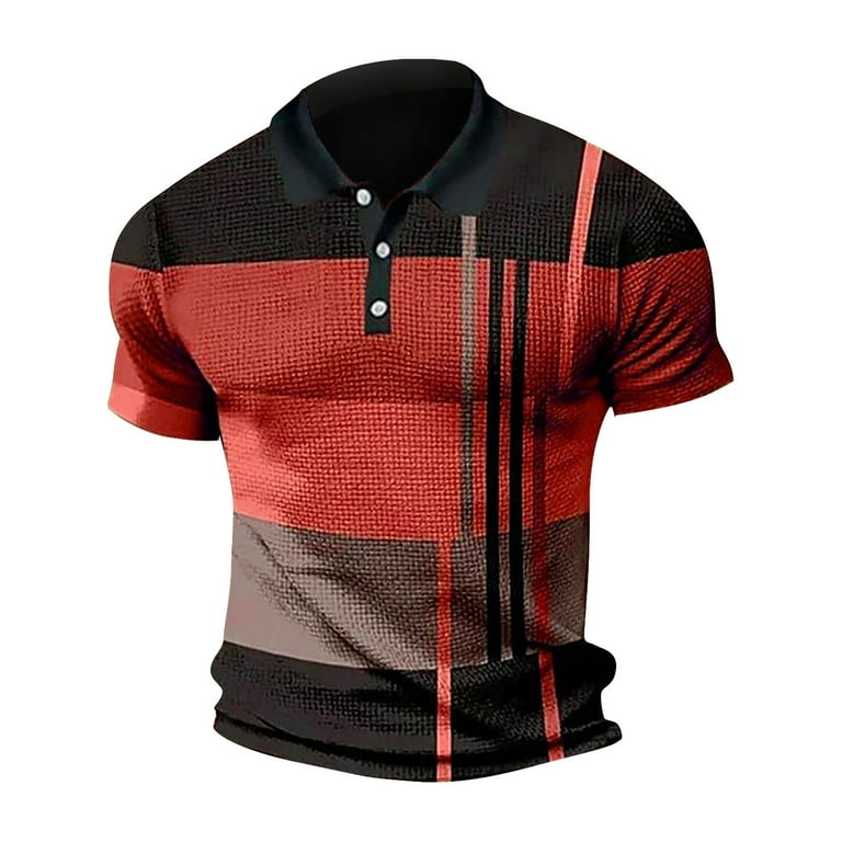 jjayotai Men's Short Sleeve Henley Shirt Men Casual Stripes Zip