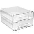 thumbnail image 1 of Fridge Drawers with Lids Stackable Pull Out Fridge Storage Containers Double Layer Clear Plastic Refrigerator Organizer Bins with Drain Tray for Kitchen Refrigerator Cabinets, 1 of 10