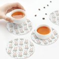 thumbnail image 6 of Bingfone Vintage Rabbit And Flower Leather Drinks Coasters with Set of 6,Suitable for Home Kitchen,Coffee Cup Coasters Home Gift, 6 of 7
