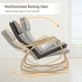 thumbnail image 6 of Costway Modern Bentwood Rocking Chair Fabric Upholstered Relax Rocker Lounge Chair Gray, 6 of 11