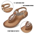 thumbnail image 2 of SHIBEVER Womens Summer Flats Sandals Casual Bohemia Beach Shoes Dress Ankle Elastic Strap Sandals Brown 8.5, 2 of 7