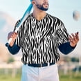 thumbnail image 5 of Hirioo Zebra for Men's Baseball T-shirt Shirts Short Sleeve Casual Summer Button Stretch T Shirts,Size S-4XL-4X-Large, 5 of 7