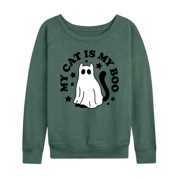 Instant Message - My Cat Is My Boo - Women's Lightweight French Terry Long Sleeve Shirt