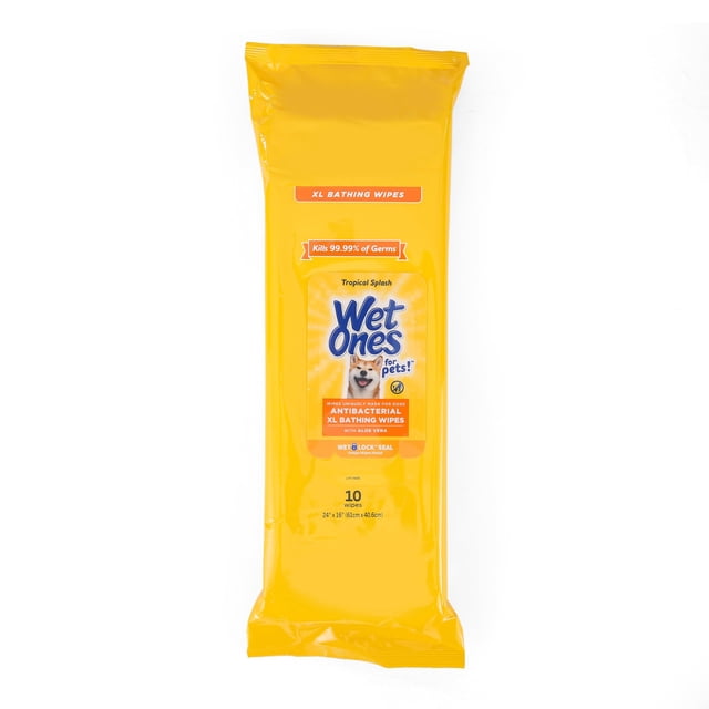 Toallitas húmedas para perros Wet Ones XL 61 x 41 cm con aloe vera tropical, 10 unidades
