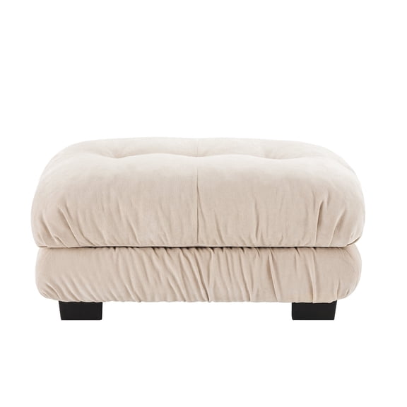 FFH Ottoman for Sectional Sofa, Cloud Footrest for Couch, Chenille Light Coffee