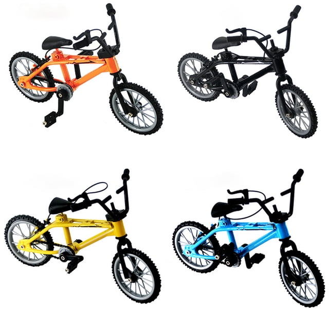 AS Show 4 Pack Mini Finger Bikes - Alloy Metal Trick Bicycle Toys For Stunt Performance, Decompression Fidget Desk Toy With Adjustable Parts For Kids And Adults (0.31 Lbs)