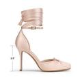 thumbnail image 2 of DREAM PAIRS Women's Ballet High Heels Closed Toe Pumps | High Stiletto Heels Adjustable Strap Square Toe Pumps Shoes for Party Wedding Dance, 2 of 8