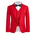 thumbnail image 3 of ETHAN Boys Suit 4 Piece Slim Fit Suit for Wedding Formal Wear Ring Bearer Outfit Jacket and Pants Red 20 Years, 3 of 7