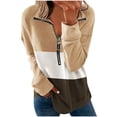 thumbnail image 2 of Puntoco Moda Mujer Casual Cremallera Manga Larga Ptachword Pullove Turn-Down Collar top Sudadera Puntoco Puntoco-1517, 2 of 5