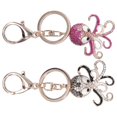 thumbnail image 2 of 2 uds. Llavero con diamantes de imitación en forma de pulpo a la moda, llavero, bolso, colgante, regalo (negro, rosa, rojo), 2 of 8