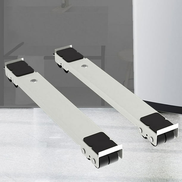 Soporte de Base antideslizante para refrigerador, herramienta de fácil movimiento ajustable con ruedas, 2 uds.