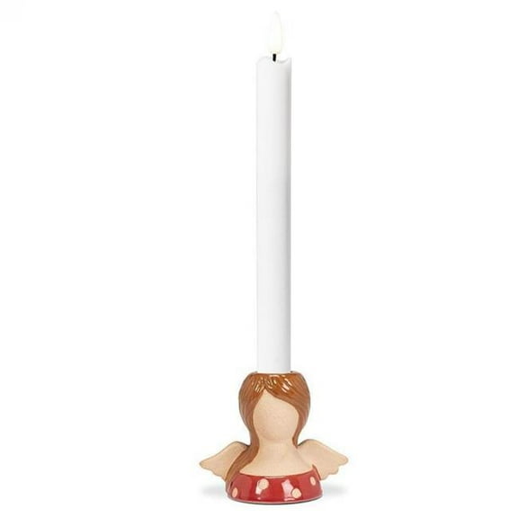 MDR Trading AB-27-NOEL-ANGEL-Q01 3.5 in. Angel with Wings Taper Candle Holder - Red & Brown