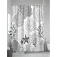 thumbnail image 5 of Shower Curtain Gray Starfish Shell Shower Curtains for Bathroom, Waterproof Polyester Shower Curtain Set with Hooks, Standard Size 66" x 72" Ocean Coral, 5 of 6