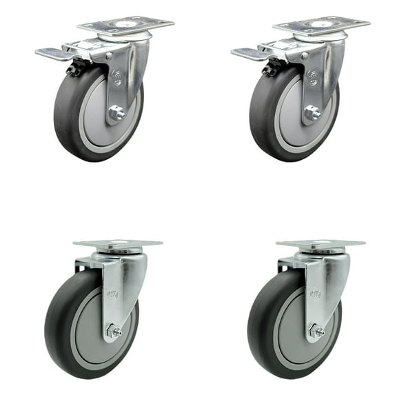 Cambro Dish Caddies Swivel Caster with 2 Brakes Replacement Set - SCC
