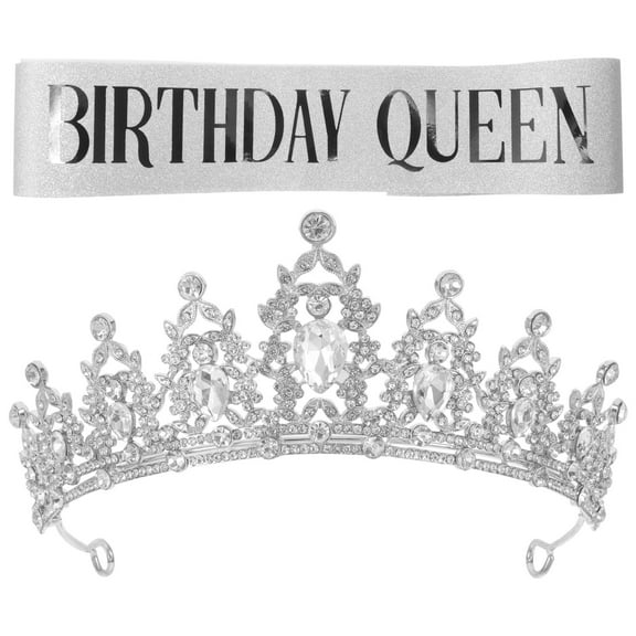 GAXIRE Rhinestone Birthday Headband Set for Women and Girls, Luxury Sparkling Party Hair Accessories, Elegant Celebration Style