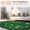 thumbnail image 2 of ODIKA 4'x6' Machine Washable Non-Slip Area Rug, Meadow Insect Symphony with Dragonfly and Ladybug Motifs High Traffic Rug, Green, 280216, 2 of 7