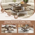 thumbnail image 6 of Gymax 2-Tier Square Coffee Table w/ Storage Farmhouse Modern Accent Table Center Table, 6 of 10