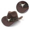 thumbnail image 3 of Ethnic Style Western Cowboy Hat Women's Wool Hat Jazz Hat, 3 of 6