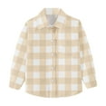 thumbnail image 4 of Children Plaid Pocket Button Up Shirt Long Sleeve School Uniform Top Checkered Print Boys Girls Casual Tops Ages 6Months-8Years, 4 of 7