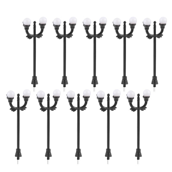 ZLight 10pack/lot White LED Lampposts Suit Diorama Architecture Stunning Garden Street Lighting Effects MaterialPlastic