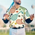 thumbnail image 6 of Balery Racket and Tennis Ball Baseball Jersey for Men Casual Button Down Shirts Short Sleeve Active Team Sports Uniform-Large, 6 of 9
