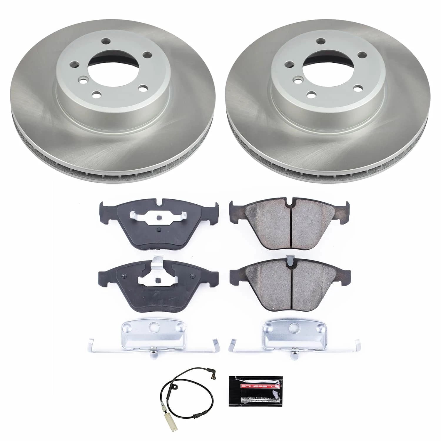 PowerStop Front Semi-Coated Rotor and Low-Dust Ceramic Brake Pad Kit SC2110