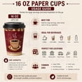 thumbnail image 3 of VeZee 16 Oz Disposable Heaven Poly Paper Durable Hot Cup with White Hinged Tab Lids For Hot/Cold Drink, Coffee Cups, Tea, Cocoa, Travel, Hot Chocolate, Chai, Latte & Hot Soup|200CT, 3 of 4