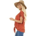 thumbnail image 3 of XCHQRTI Women V Neck Pocket Shirts Bowknot Casual Loose Summer Short Sleeves Tshirt Tops, 3 of 6