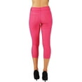 thumbnail image 3 of Women's Jean Looking Jeggings Cotton Blend Capri Length Pull Up Pants, 3 of 8