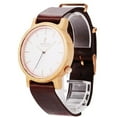 thumbnail image 3 of Mens and Womens Casual Wooden Wrist Watch with Brown Leather Strap, 1ATM Water Resistant, Business or Travel, Swiss Movement MTJW13037, 3 of 6